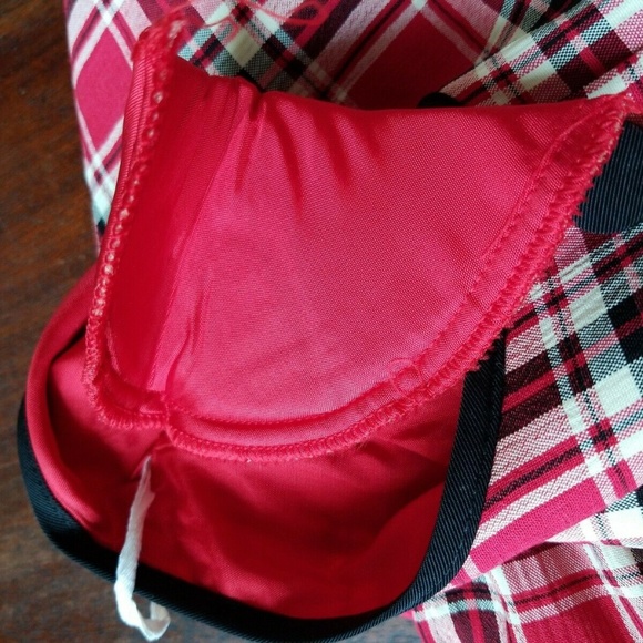 Red Black White PLAID Midi DRESS MISTY LANE Union - Picture 7 of 8